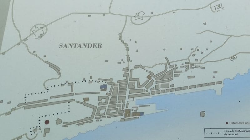 Fortificación Muro Santander Interpretación gracias a los planos de Pineyro y Mathé principios siglo XIX