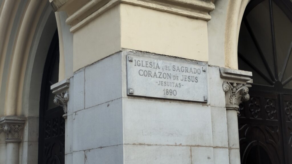 placa de La Iglesia del Sagrado Corazón de Santander