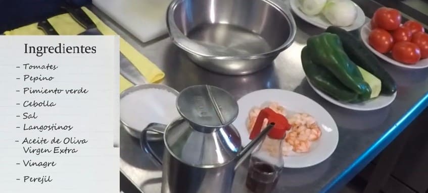 ingredientes del salpicón de langostinos