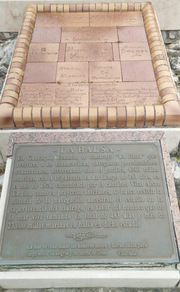 placa de la ruta balsa de madera de Alsar